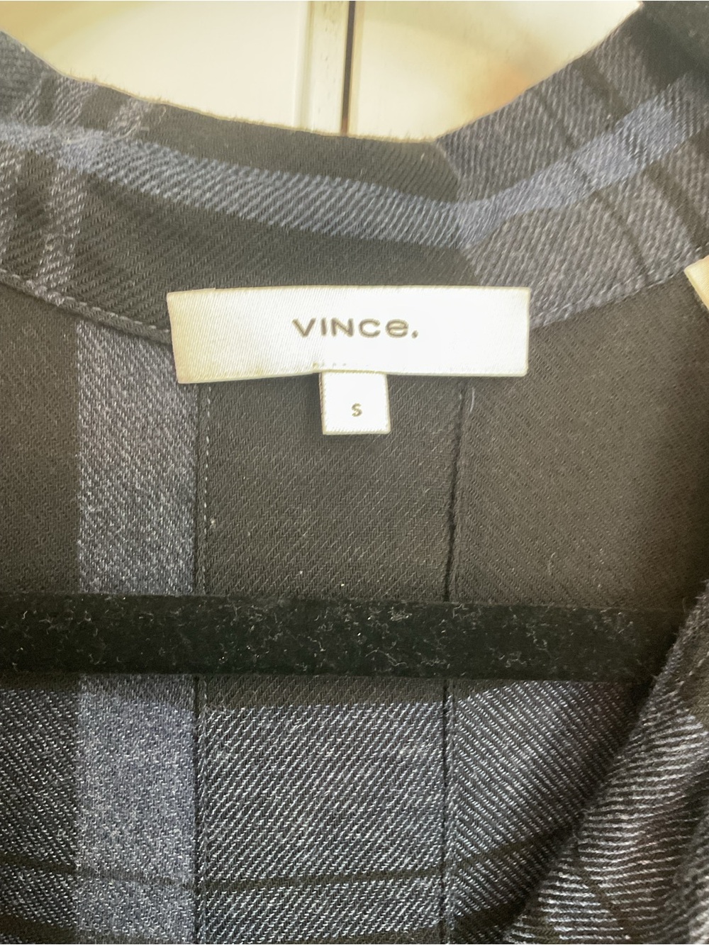 Vince Black & Blue Heathered Lightweight Plaid  Pullover blouse . - Picture 2 of 10